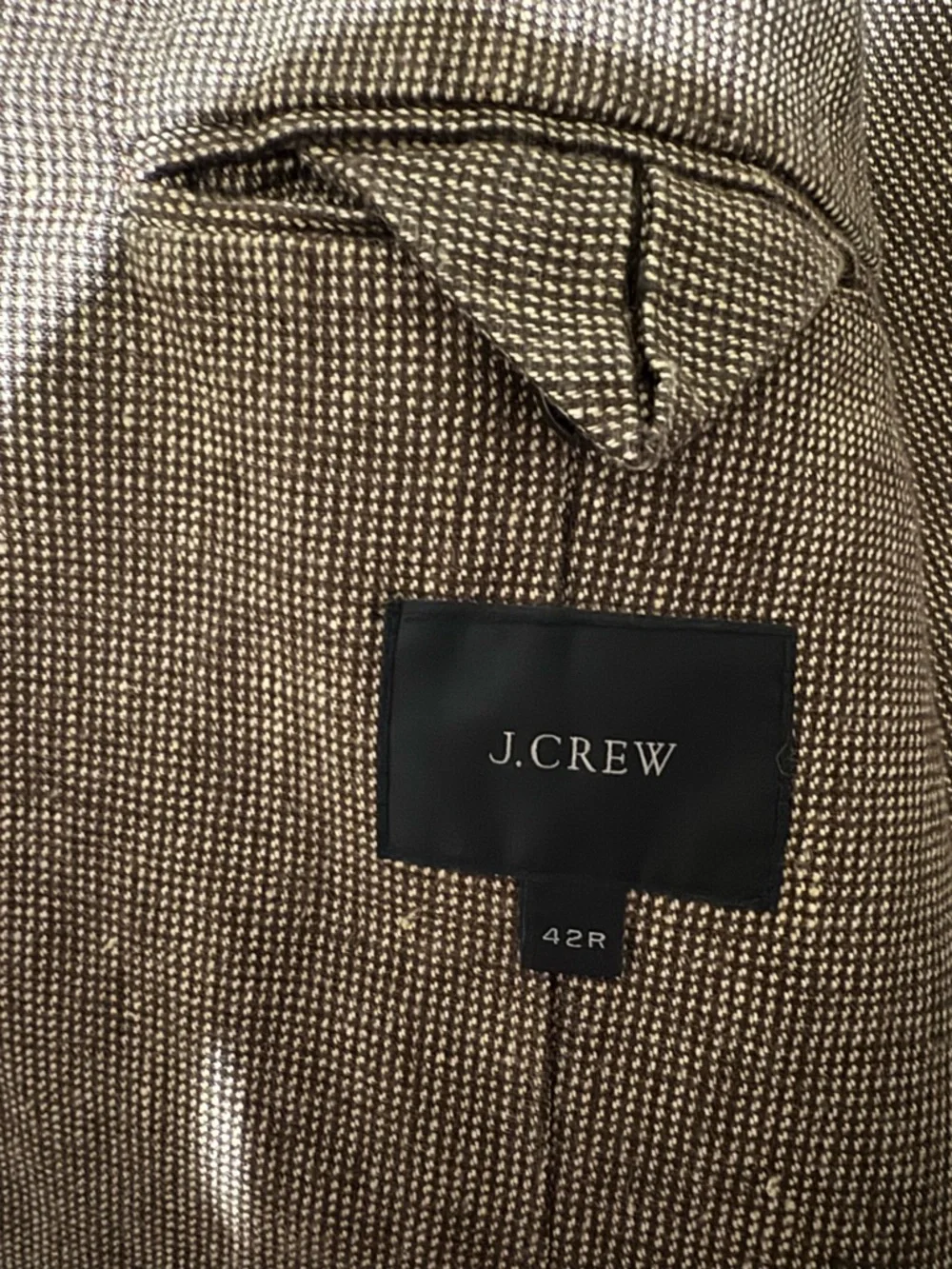 J. Crew brown Irish linen sport coat jacket 42R Baird Mcnutt two button closure